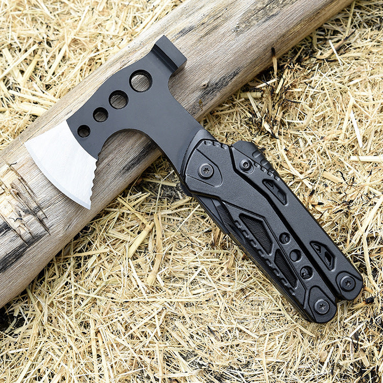 Multifunctional Camping Axe Hammer Pliers Screwdrivers Fire-making Tool