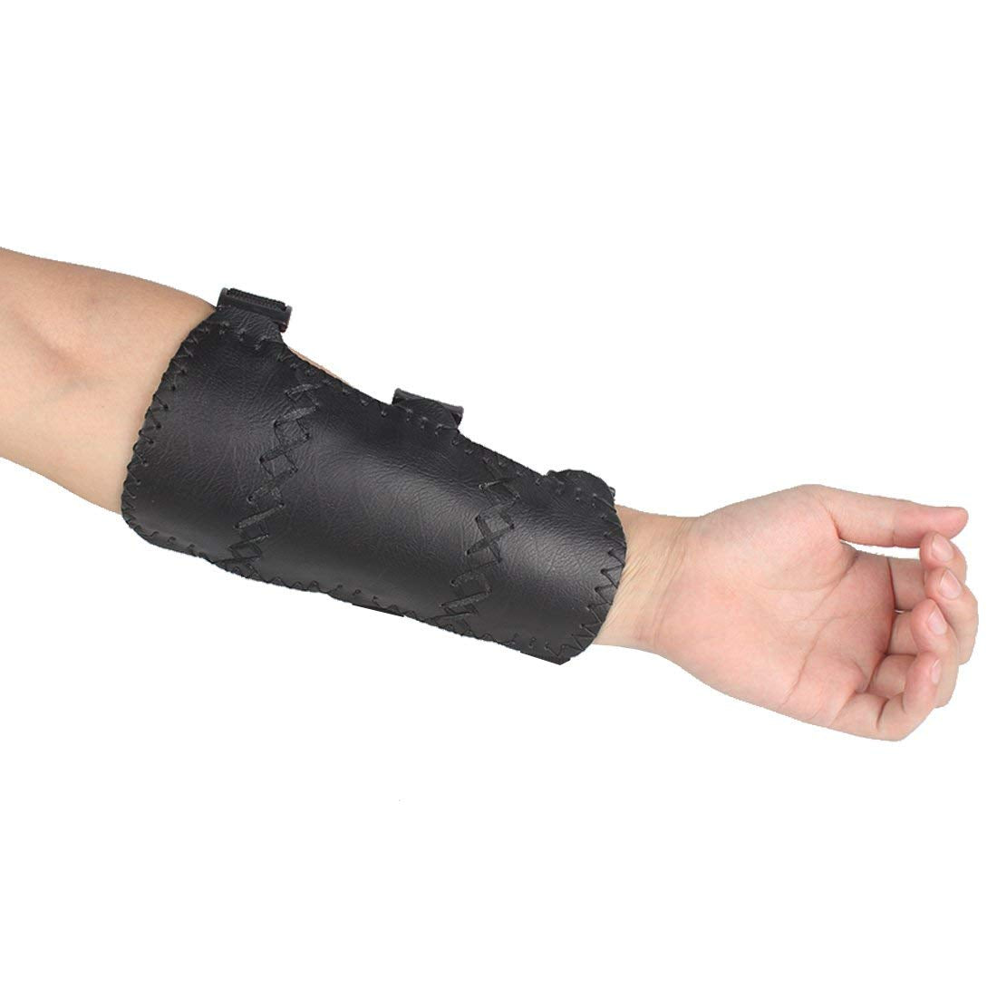 Krayney Youth Leather 3-Strap Arm Guard Hunting Shooting Archery Arm Protector