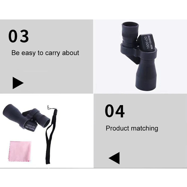 Portable Mini Pocket Monocular Telescope 1000x20 High Magnification Zoom Telescope