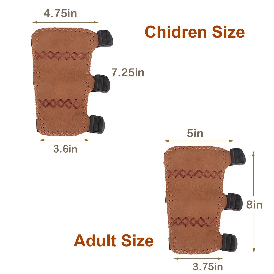 Krayney Youth Leather 3-Strap Arm Guard Hunting Shooting Archery Arm Protector