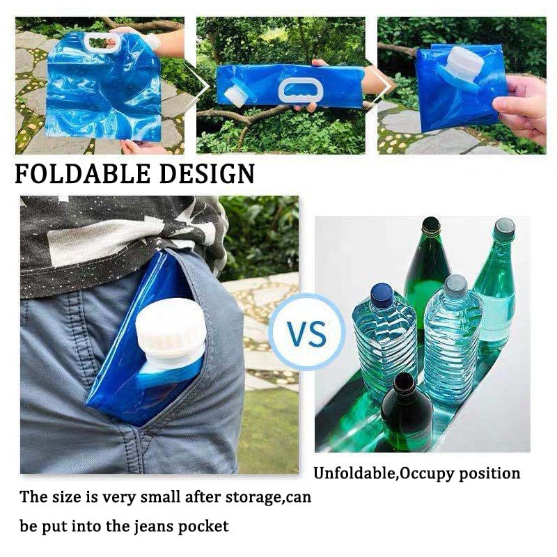 Outdoor Water Bags Foldable portable Drinking Camp Cooking Water Container Bag Carrier Car 5L/10L Faucet