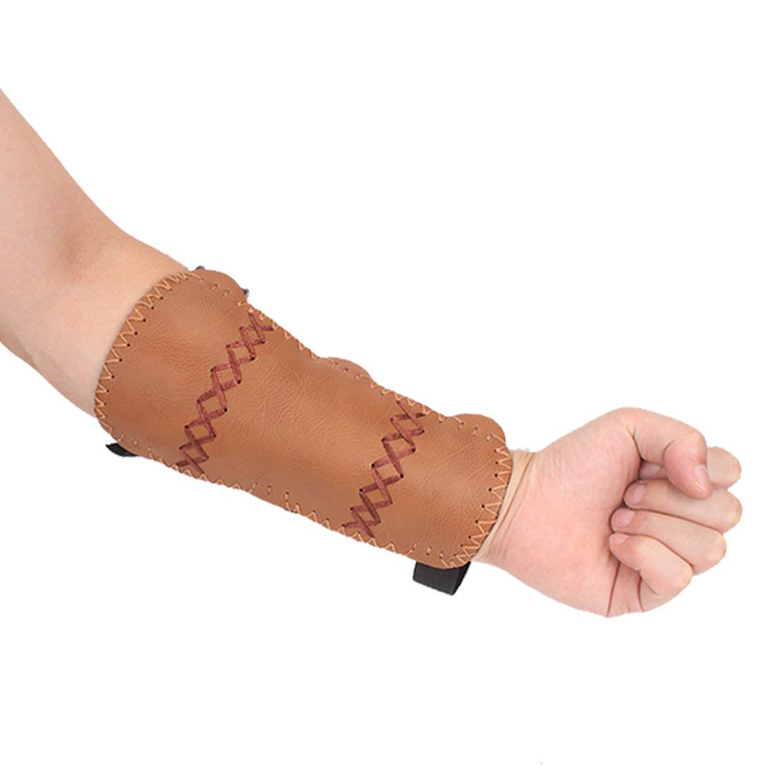 Krayney Youth Leather 3-Strap Arm Guard Hunting Shooting Archery Arm Protector