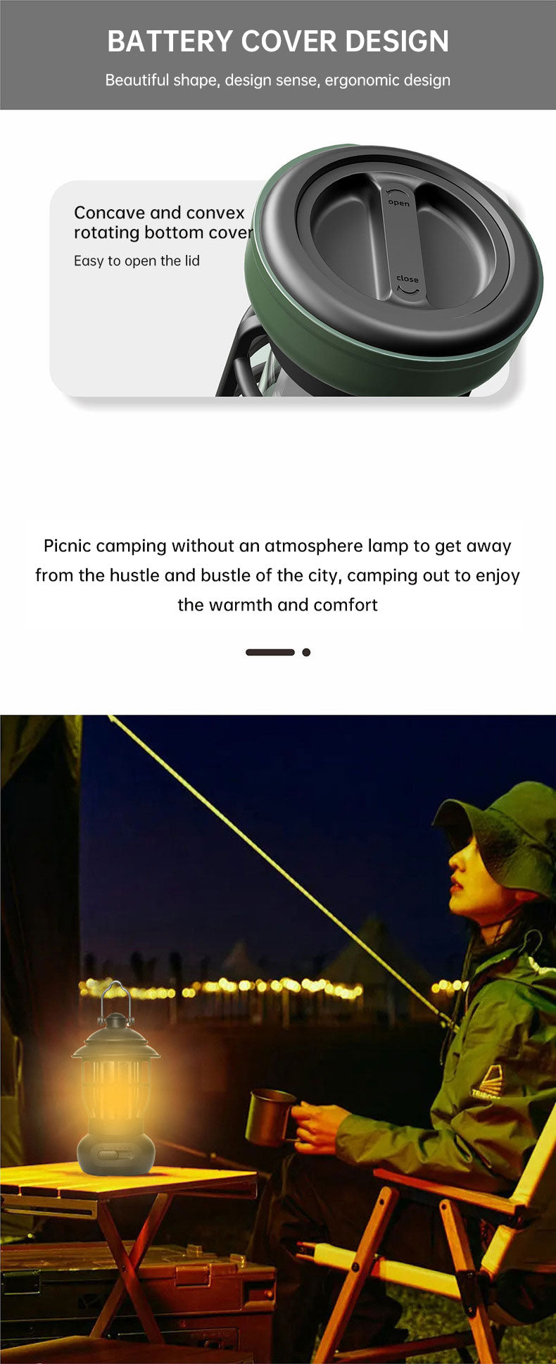 Camping Light Outdoor Ambience Vintage Horse Light Gift USB Charging Tent Lamp