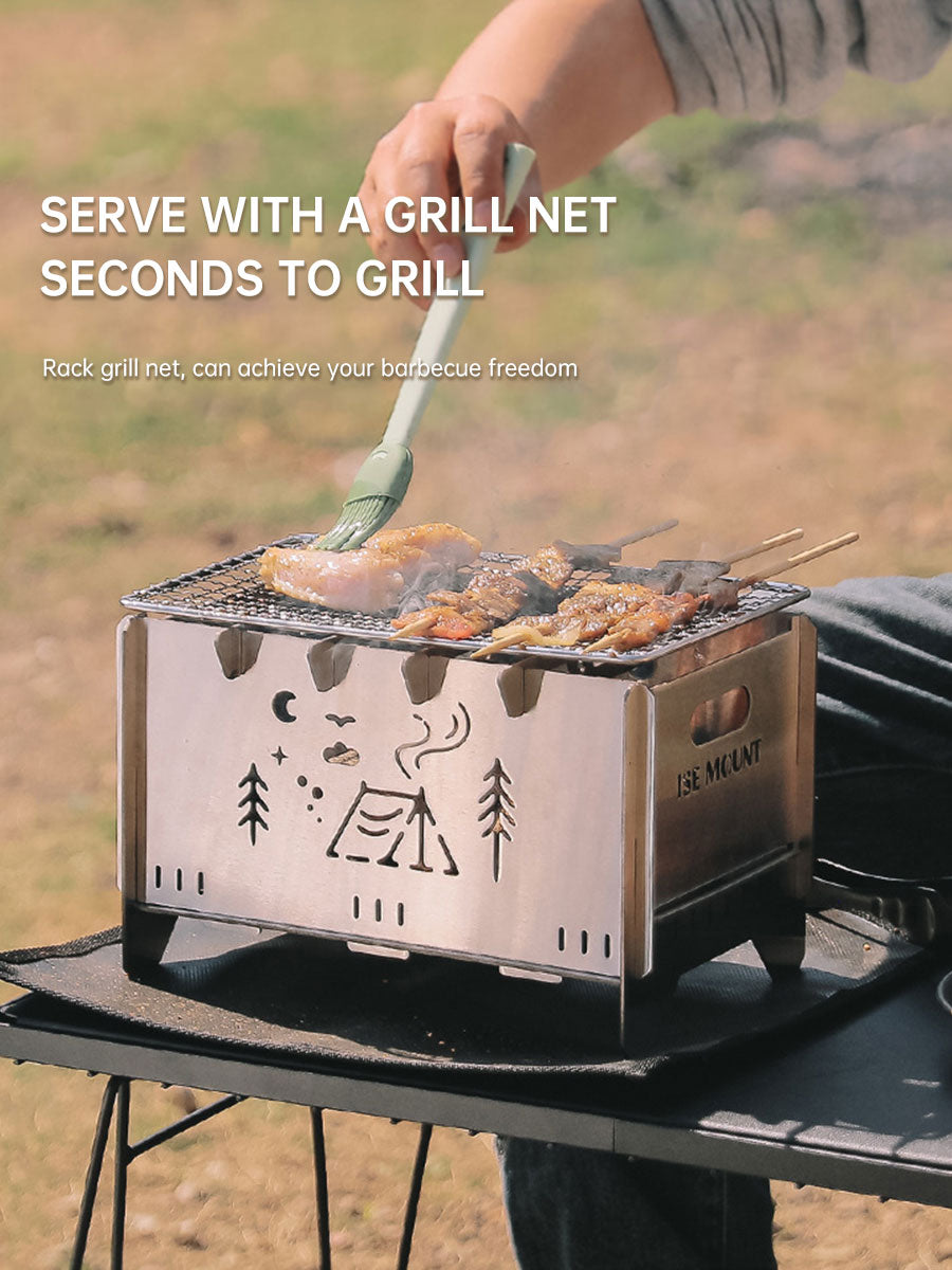 Outdoor folding stainless steel card portable camping firewood stove