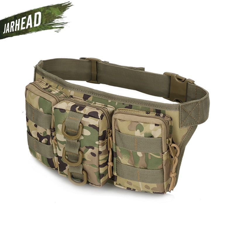 Tactical Waterproof Men Waist Pack nylon Bag Pockets