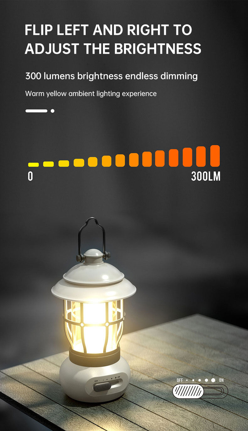 Camping Light Outdoor Ambience Vintage Horse Light Gift USB Charging Tent Lamp