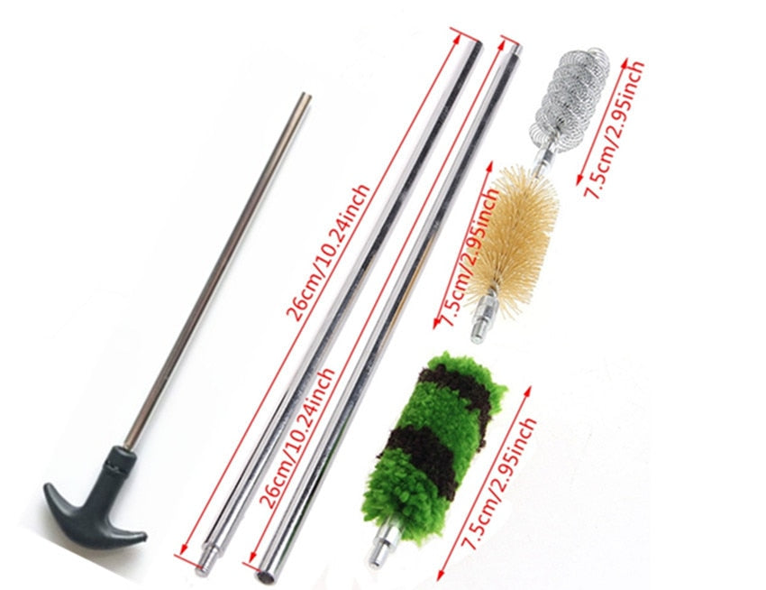 6Pcs/Set Tactical 12 GA 16 GA 20 GA 410 GA Rod Brush Rifle Tube Barrel Cleaning Kit Tool