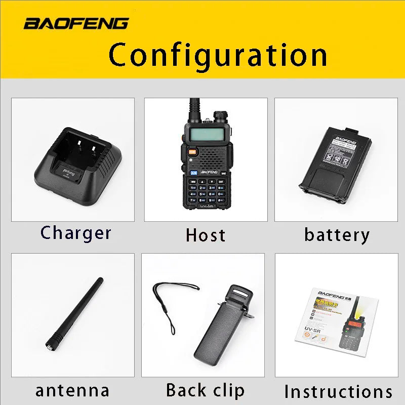 BaoFeng UV-5R Walkie Talkie Professional CB Radio Transceiver 128CH 5W VHF&UHF Handheld Hunting Radio
