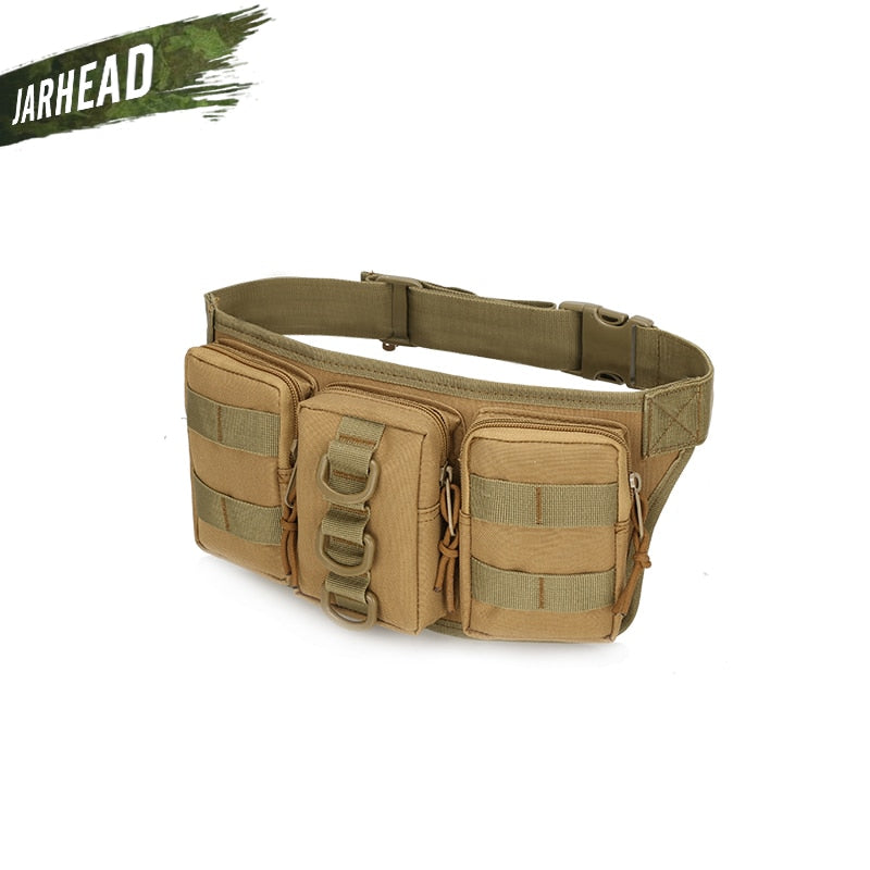 Tactical Waterproof Men Waist Pack nylon Bag Pockets