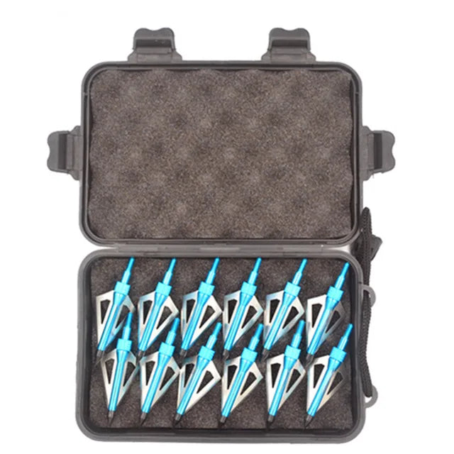 Archery 3 Blades Replaceable Arrow Broadheads, Crossbow, Longbow Hunting, Target Shooting Accessories, 12Pcs