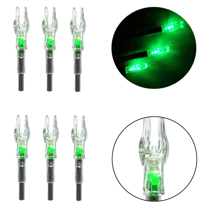 6/12pcs Archery LED Arrow Nocks Bowstring Shooting Automatic Lighted Arrow Cam Nock ID 5.3mm Arrow Shaft Hunting Accessories