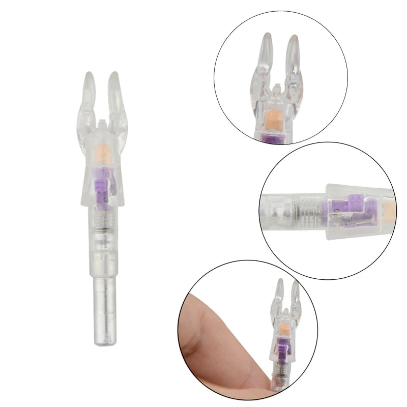 6/12pcs Archery LED Arrow Nocks Bowstring Shooting Automatic Lighted Arrow Cam Nock ID 5.3mm Arrow Shaft Hunting Accessories