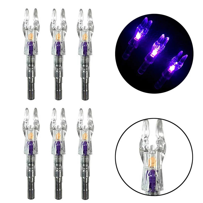 6/12pcs Archery LED Arrow Nocks Bowstring Shooting Automatic Lighted Arrow Cam Nock ID 5.3mm Arrow Shaft Hunting Accessories