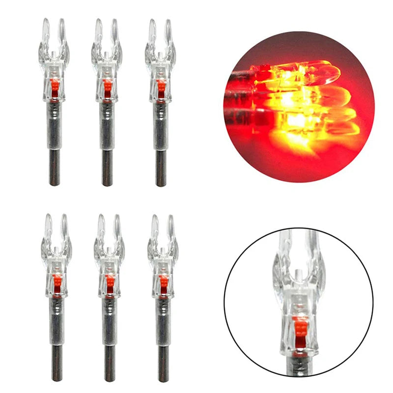 6/12pcs Archery LED Arrow Nocks Bowstring Shooting Automatic Lighted Arrow Cam Nock ID 5.3mm Arrow Shaft Hunting Accessories