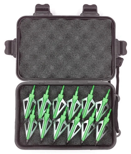 Hunting Broadheads for Compound Bow and , Archery Arrow Points, Metal Tips, 125 Grain, 3 Fixed Blade, 12Pack