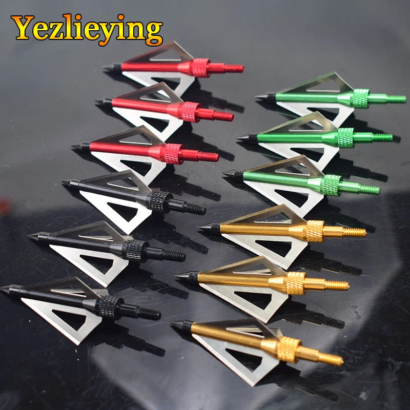 Hunting Broadheads for Compound Bow and , Archery Arrow Points, Metal Tips, 125 Grain, 3 Fixed Blade, 12Pack