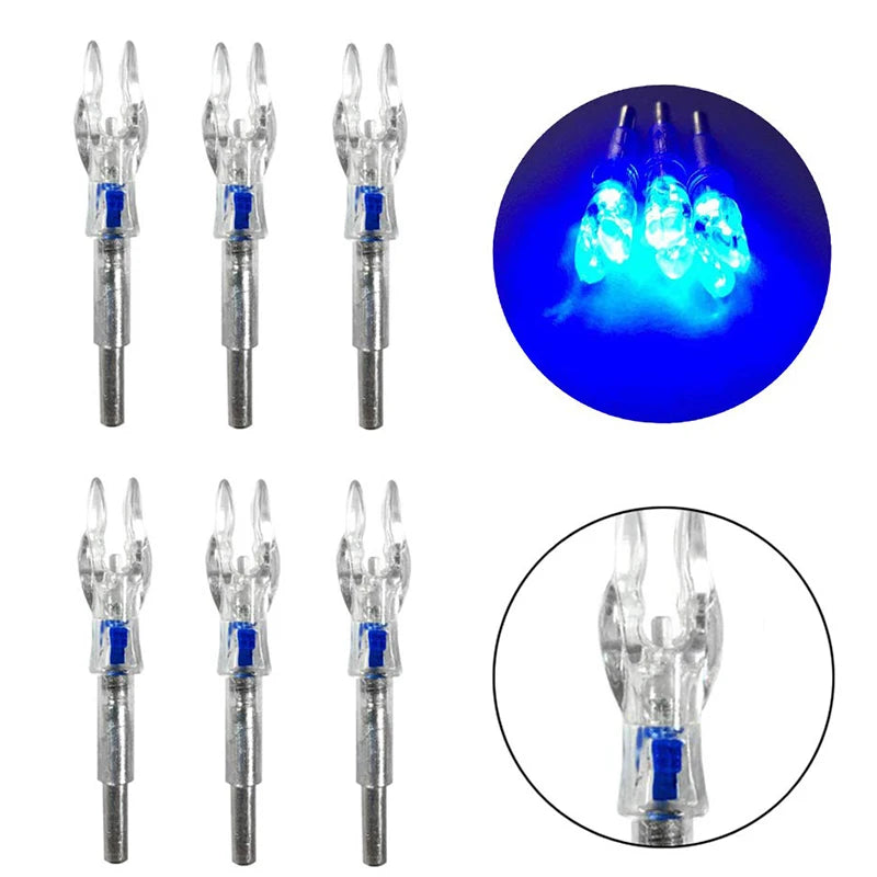 6/12pcs Archery LED Arrow Nocks Bowstring Shooting Automatic Lighted Arrow Cam Nock ID 5.3mm Arrow Shaft Hunting Accessories
