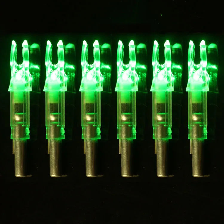 6/12pcs 6.2mm Arrow Automatically Lighted Red Green Led Arrow Nock For Carbon Arrow fiberglass arrow Archery Hunting Shooting