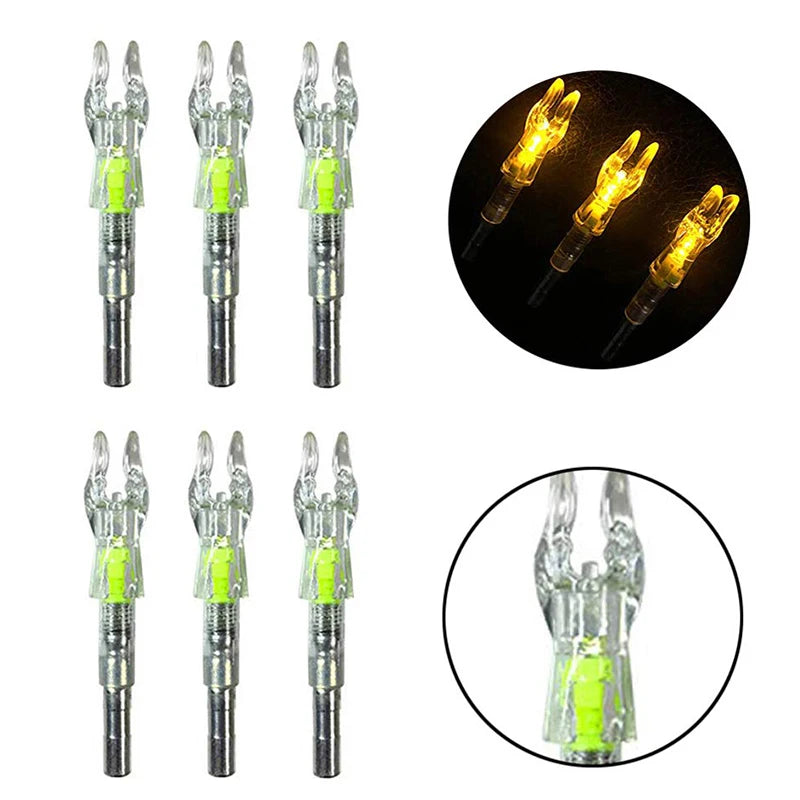 6/12pcs Archery LED Arrow Nocks Bowstring Shooting Automatic Lighted Arrow Cam Nock ID 5.3mm Arrow Shaft Hunting Accessories