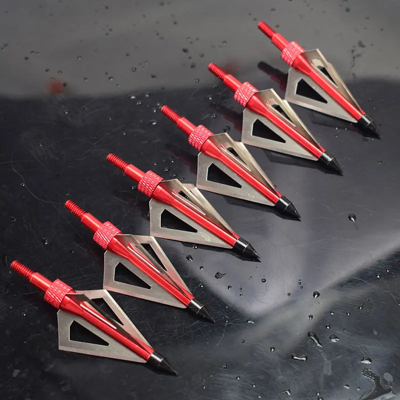 Hunting Broadheads for Compound Bow and , Archery Arrow Points, Metal Tips, 125 Grain, 3 Fixed Blade, 12Pack