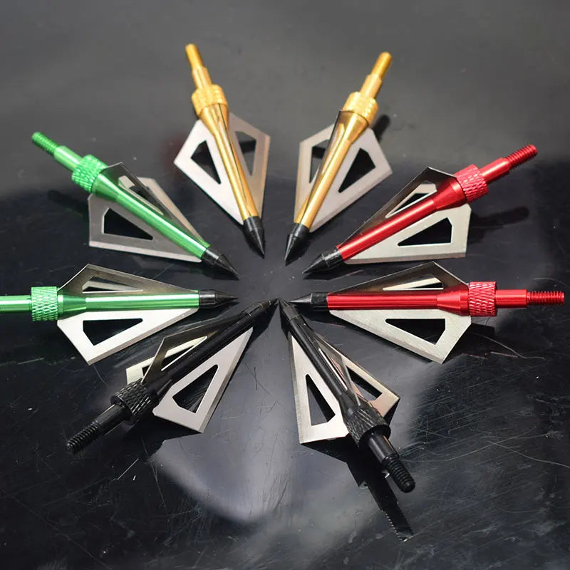 Hunting Broadheads for Compound Bow and , Archery Arrow Points, Metal Tips, 125 Grain, 3 Fixed Blade, 12Pack