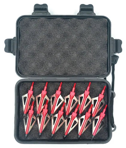 Hunting Broadheads for Compound Bow and , Archery Arrow Points, Metal Tips, 125 Grain, 3 Fixed Blade, 12Pack