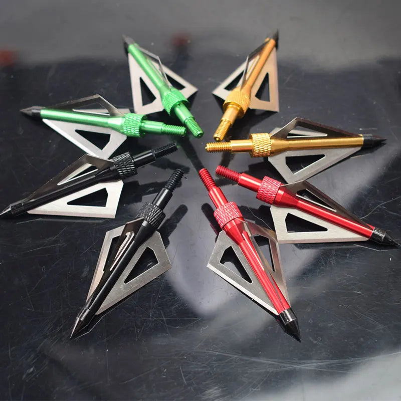 Archery 3 Blades Replaceable Arrow Broadheads, Crossbow, Longbow Hunting, Target Shooting Accessories, 12Pcs