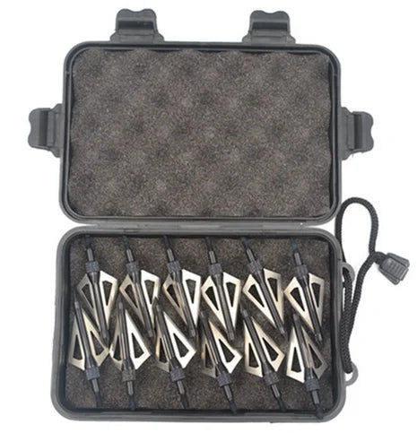 Hunting Broadheads for Compound Bow and , Archery Arrow Points, Metal Tips, 125 Grain, 3 Fixed Blade, 12Pack