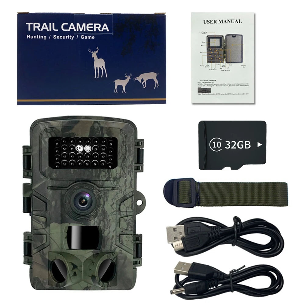 1080P/30fps Wireless Trail Camera Hunting Cameras 16MP HD Waterproof Wildlife Infrared Night Vision Surveillance Trap Camera