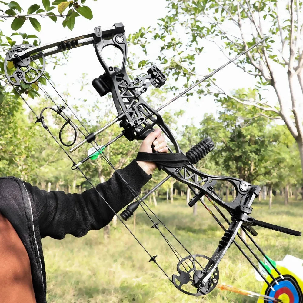 M126 Archery Compound Bow Set 0-70lbs Adjustable Let-off 80% Arrow IBO Speed 320 Competitive Hunting Shooting