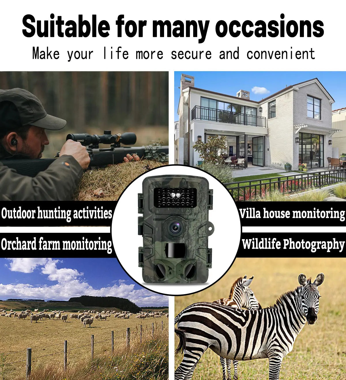 1080P30fps Wireless Trail Camera Hunting Cameras 16MP HD