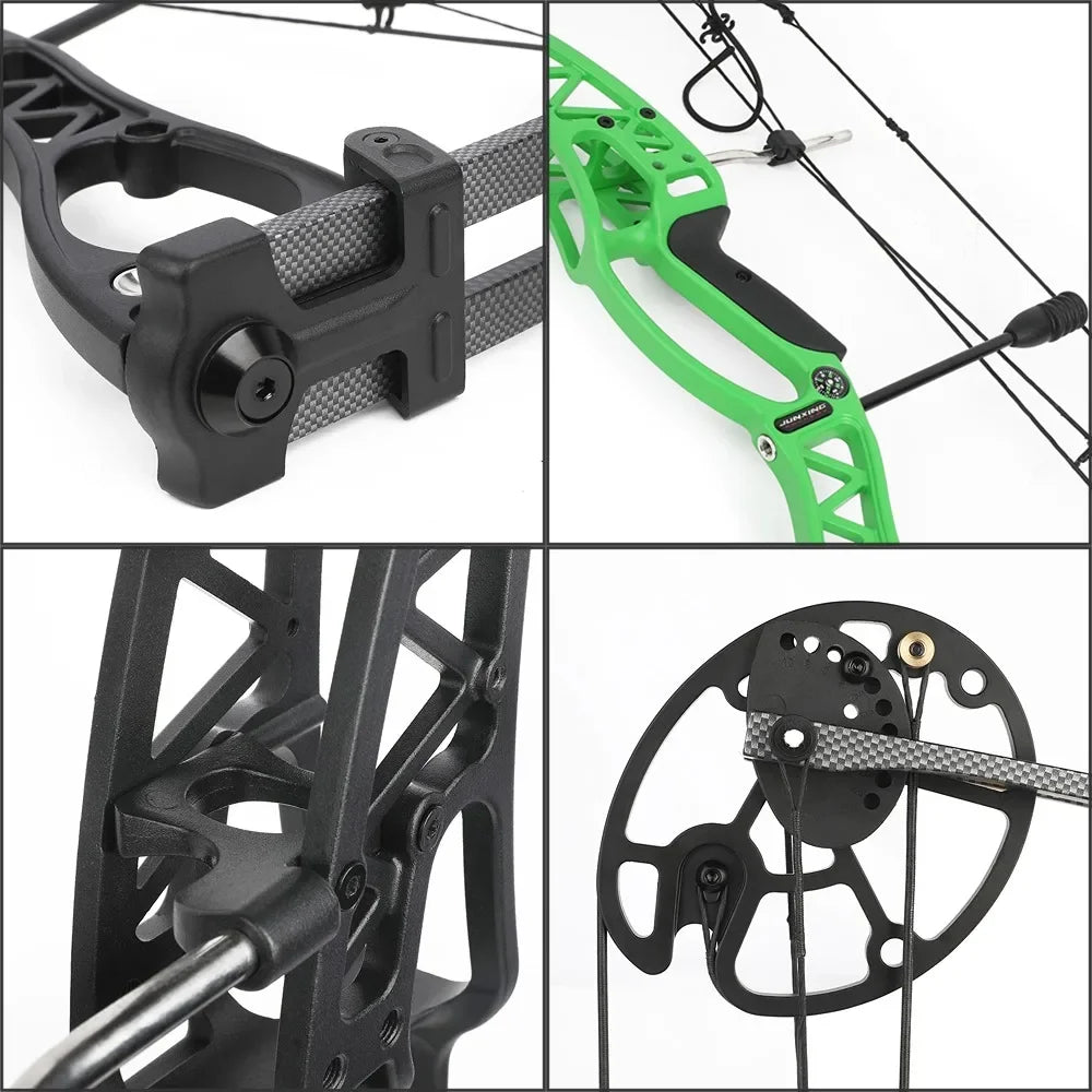 M126 Archery Compound Bow Set 0-70lbs Adjustable Let-off 80% Arrow IBO Speed 320 Competitive Hunting Shooting