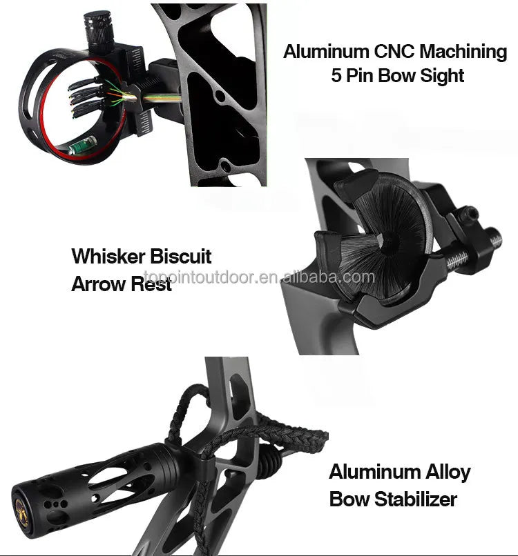 Archery T1 Compound Bow Hunting Bow And Arrow Package CNC Milling Archery Bow Riser And Cams RH And LH