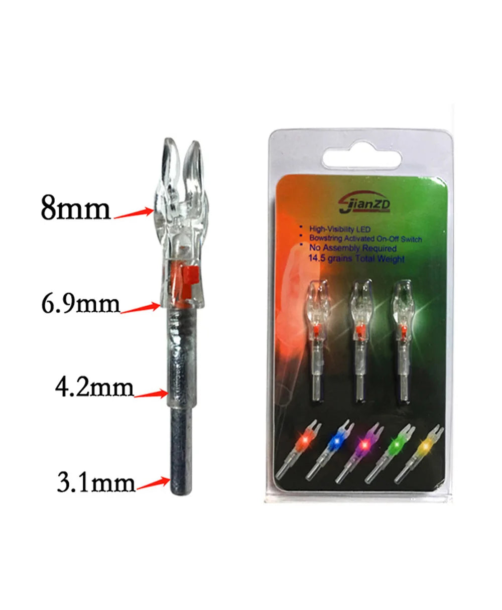 ID 4.2mm Automatic Led Flash Light Arrow Nocks Switch On/Off DIY Archery Arrow Tails 3pcs