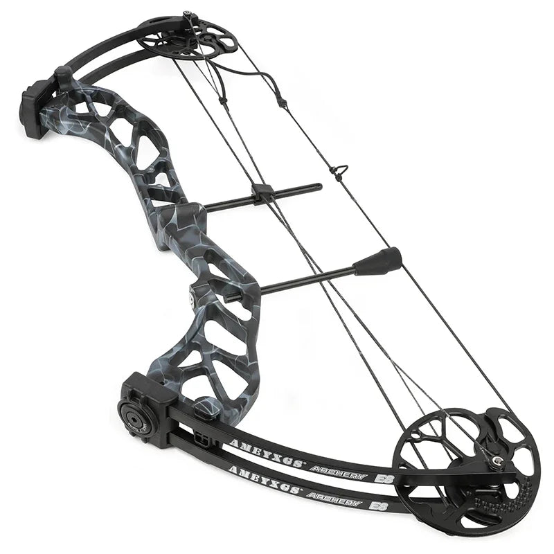 19-70Lbs Compound Bow 320fps CNC Aluminum Alloy Bow Riser Dual Cam Archery Pulley Bow for Right Hand Shooting Hunting Target