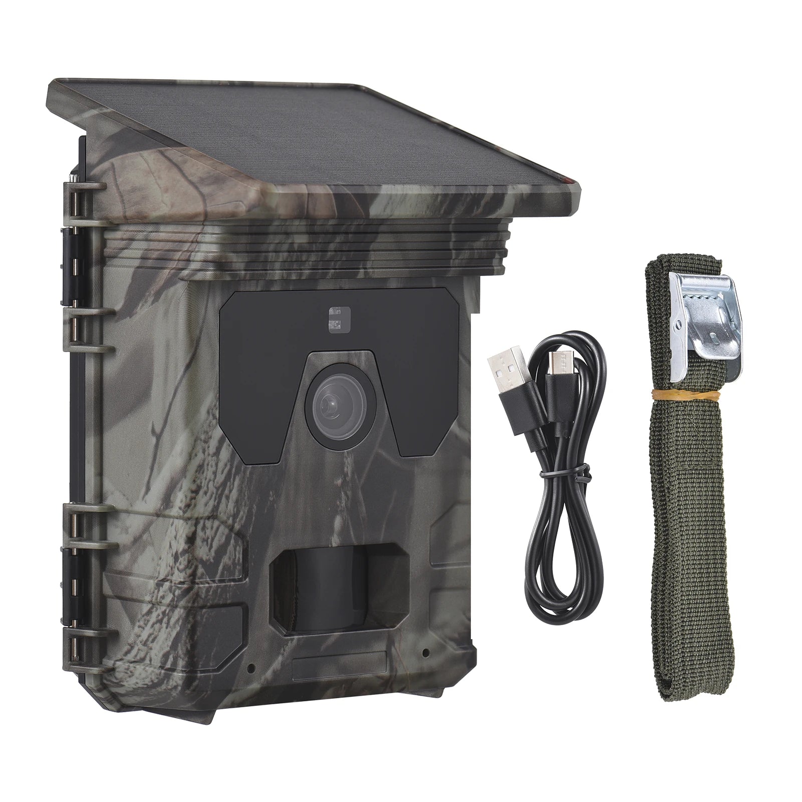 Solar Powered Night Vision Trail Camera 50MP 4K Hunting Cameras 0.3s Trigger Time for Wildlife Monitoring Hunting