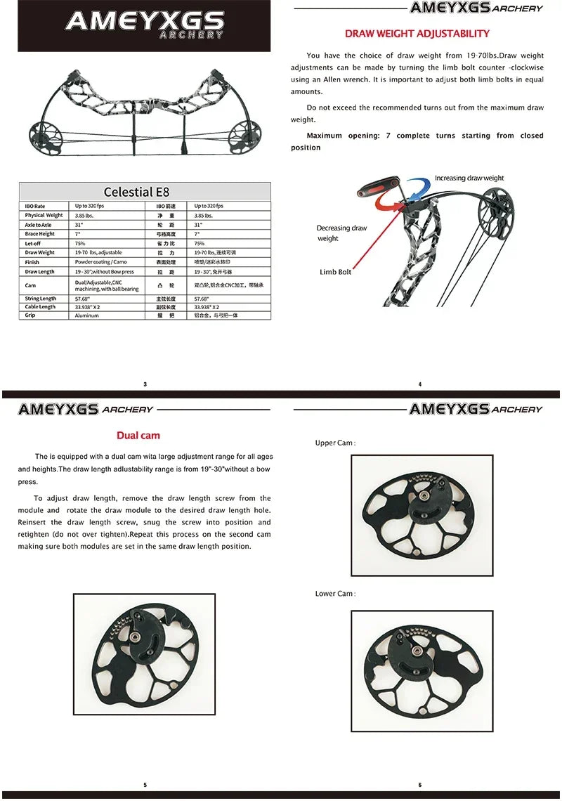 19-70Lbs Compound Bow 320fps CNC Aluminum Alloy Bow Riser Dual Cam Archery Pulley Bow for Right Hand Shooting Hunting Target