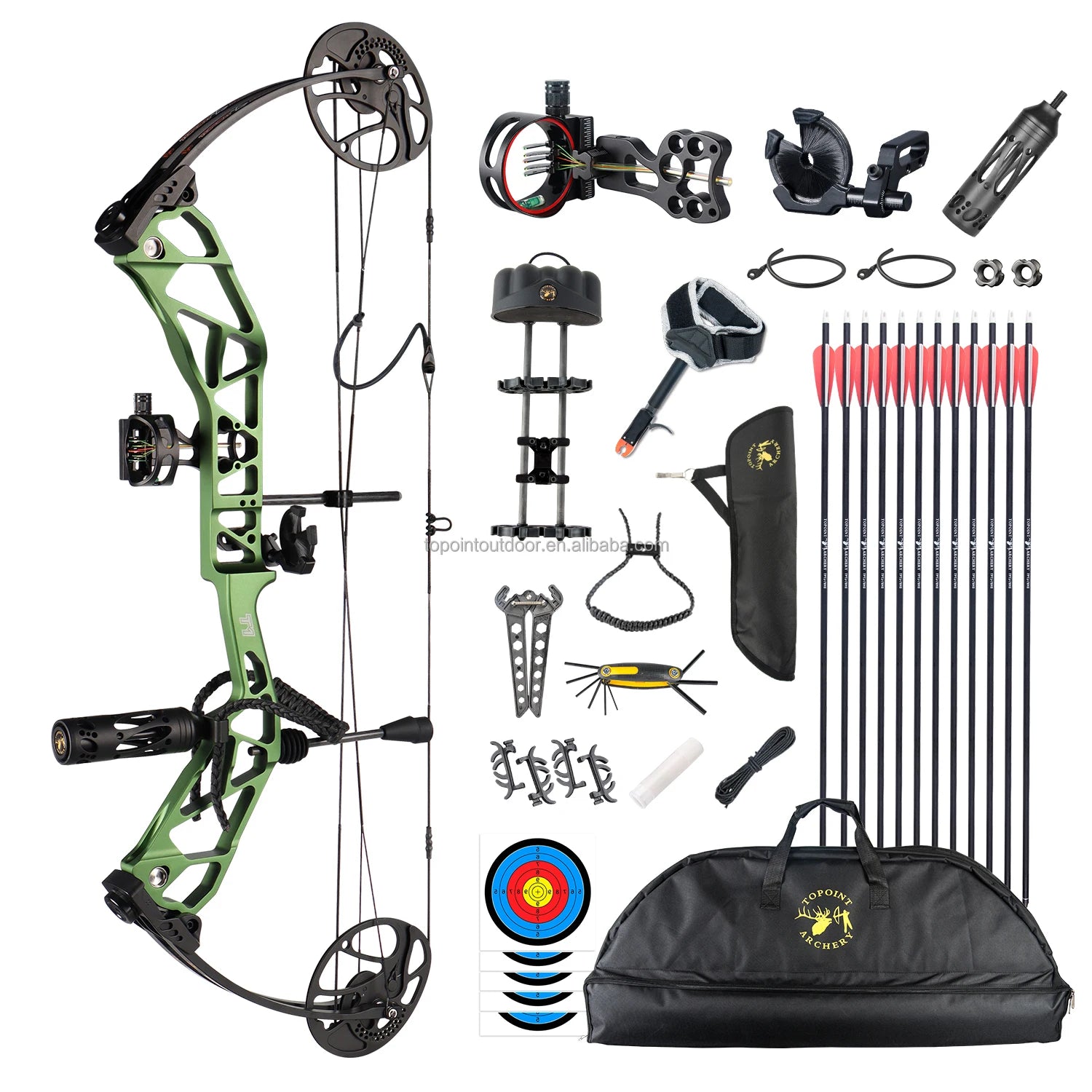 Archery T1 Compound Bow Hunting Bow And Arrow Package CNC Milling Archery Bow Riser And Cams RH And LH