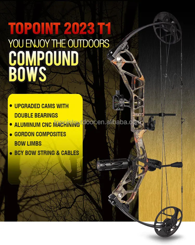 Archery T1 Compound Bow Hunting Bow And Arrow Package CNC Milling Archery Bow Riser And Cams RH And LH