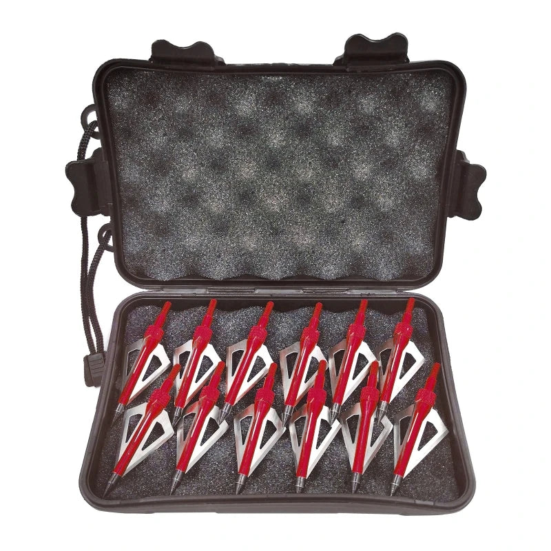 12 Pack 125 Grain 3 Fixed Blade Hunting- Broadheads Archery for Arrow Tips for Compound Bow- Great Performance