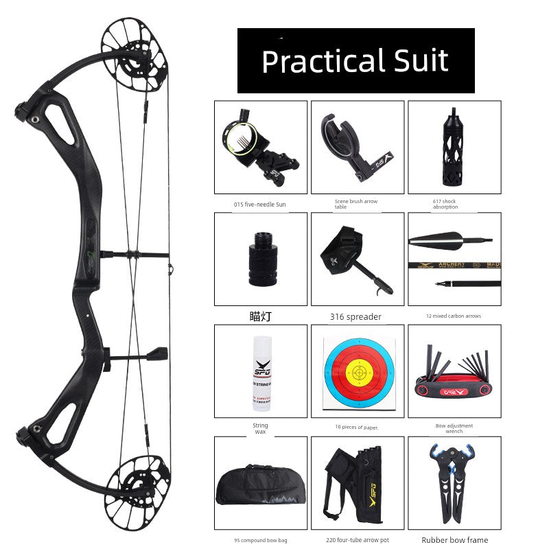 Carbon Invasion Cam Bow Professional Shooting Quasi Archery Outdoor Carbon Fiber Pulley Bow Powerful Archery Carbon Suspension Bow Arrow