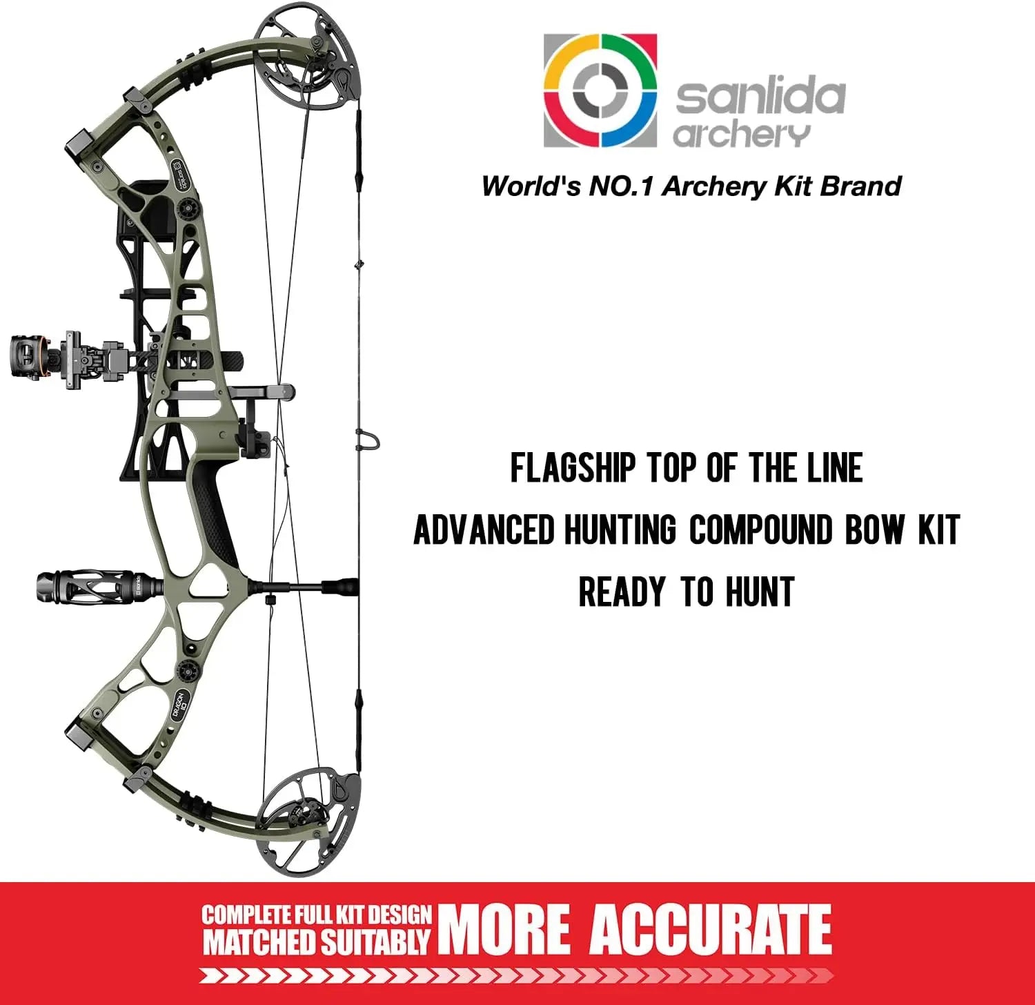 Bow Kit 60-70# Wilderness Medium Cam(27"-30")Dragon 10 Flagship Top of The Line Hunting Compound Bow Kit for Adults
