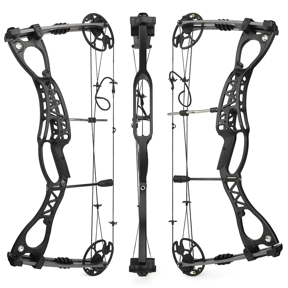 M126 Archery Compound Bow Set 0-70lbs Adjustable Let-off 80% Arrow IBO Speed 320 Competitive Hunting Shooting