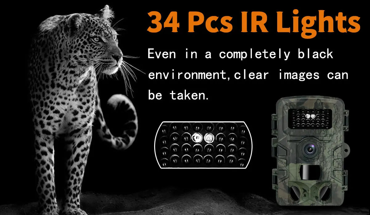 1080P/30fps Wireless Trail Camera Hunting Cameras 16MP HD Waterproof Wildlife Infrared Night Vision Surveillance Trap Camera
