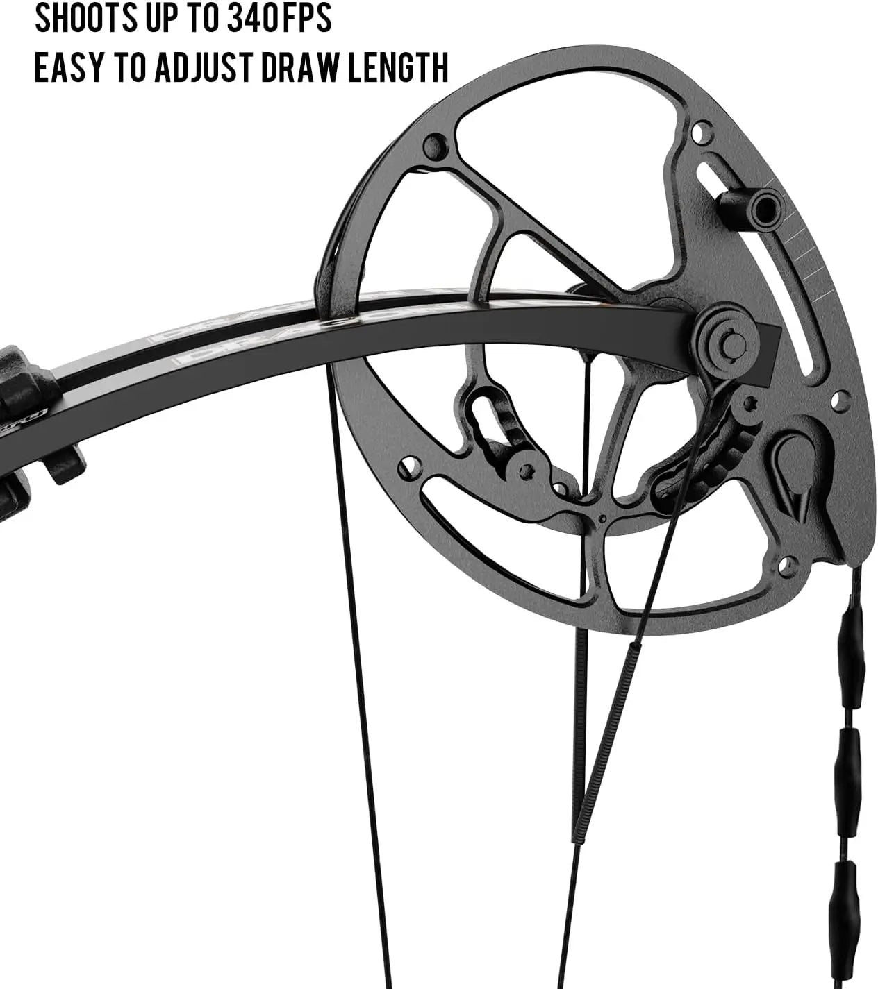 Bare Bow 50-60# Black Medium Cam(27"-30")Dragon 10 Flagship Top of The Line Hunting Compound Bow Kit for Adults
