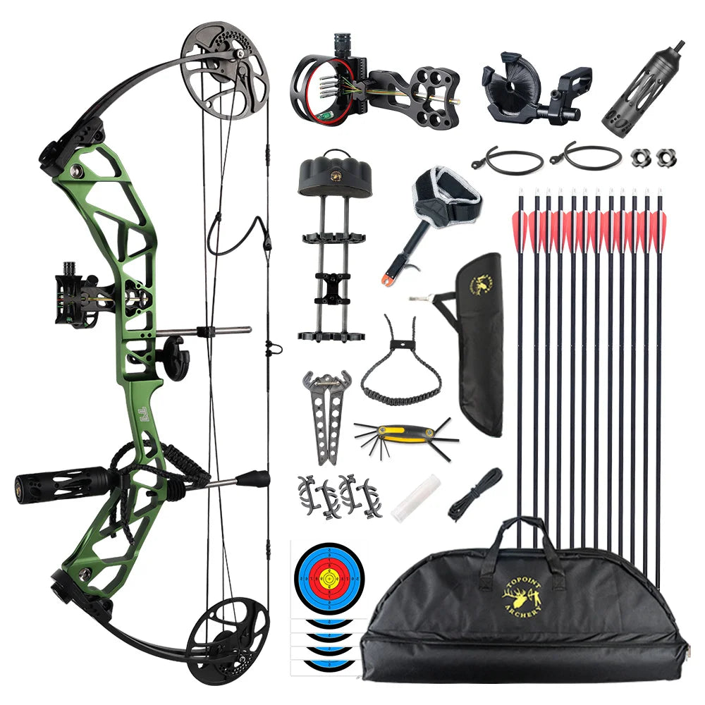 Archery T1 Compound Bow Hunting Bow And Arrow Package CNC Milling Archery Bow Riser And Cams RH And LH