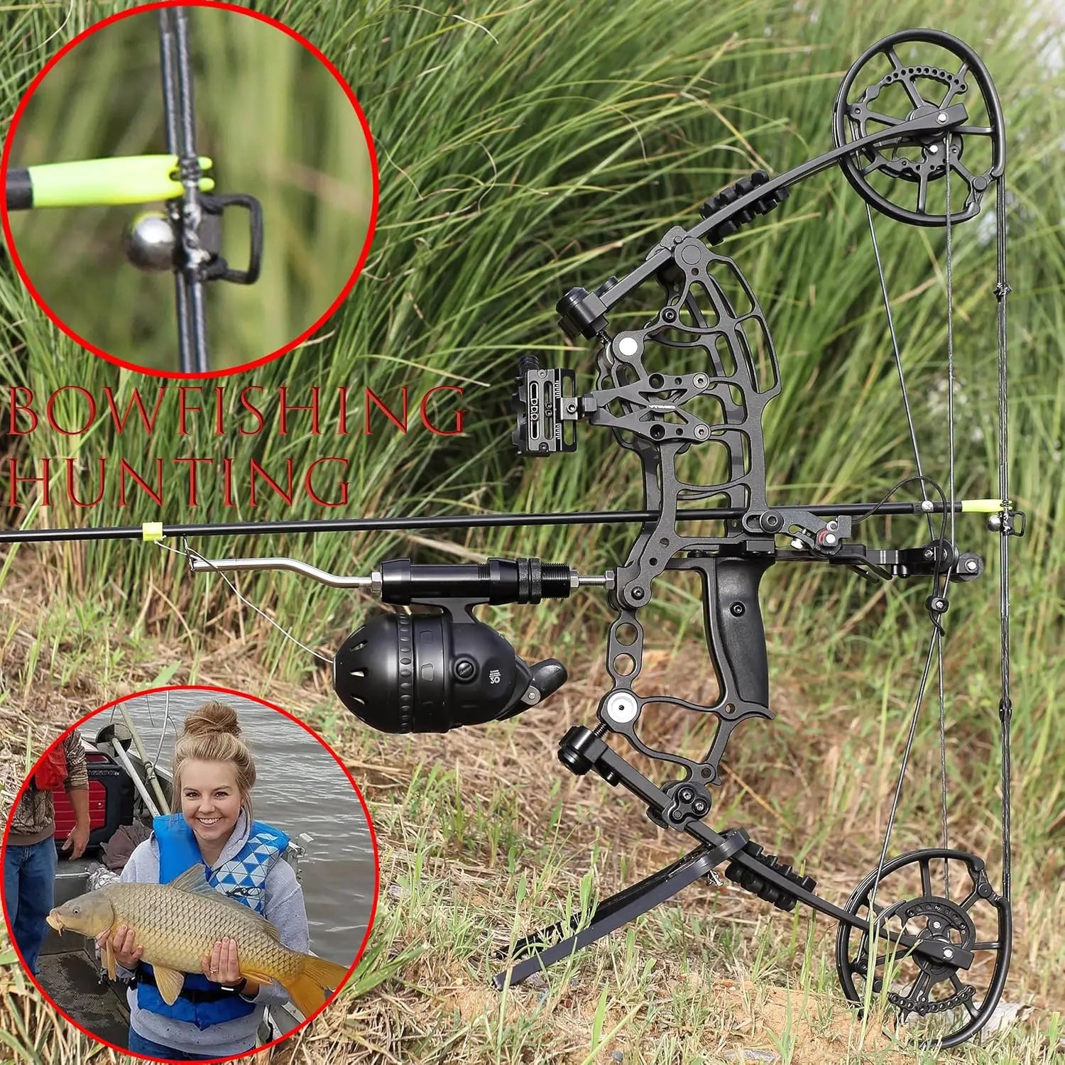 Compound Bow for Steel Ball and Arrow, Draw Weight 40-65 LBS, Short-Axis Hunting Steel Ball Compound Bow with Bag and All