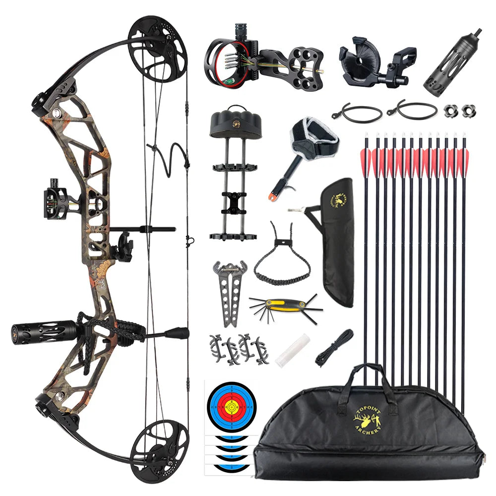 Archery T1 Compound Bow Hunting Bow And Arrow Package CNC Milling Archery Bow Riser And Cams RH And LH