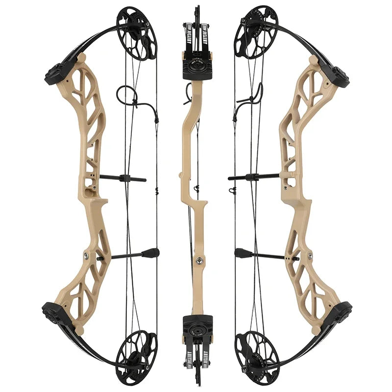 19-70Lbs Compound Bow 320fps CNC Aluminum Alloy Bow Riser Dual Cam Archery Pulley Bow for Right Hand Shooting Hunting Target