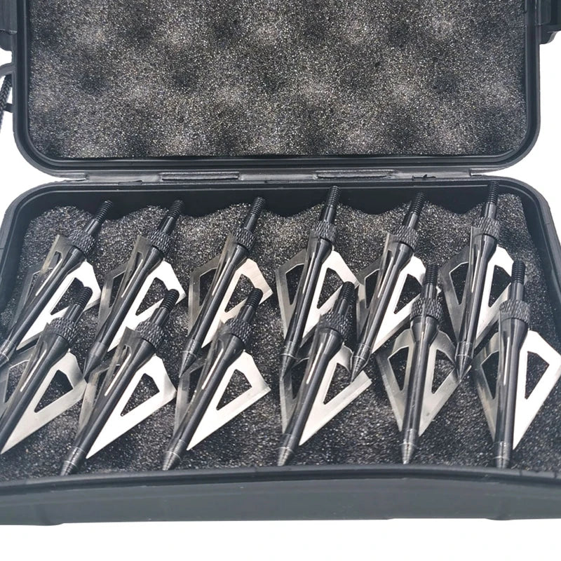 12 Pack 125 Grain 3 Fixed Blade Hunting- Broadheads Archery for Arrow Tips for Compound Bow- Great Performance